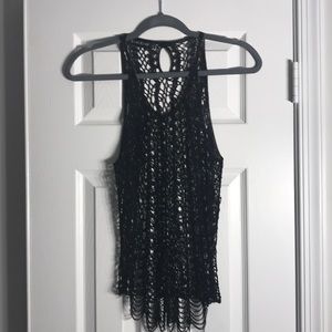 BEBE intricate black top